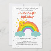 Schattigee regenboog wolken kinderen verjaardag kaart (Voorkant)