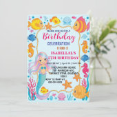 Schattigee regenboog zeemeermin octopus ster verja save the date (Staand voorkant)