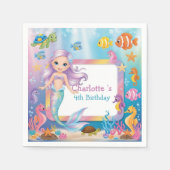 Schattigee Regenboog zeemeermin vis schildpad ster Servet (Voorkant)