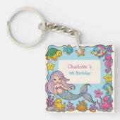 Schattigee Regenboog zeemeermin vis schildpad ster Sleutelhanger (voorkant)