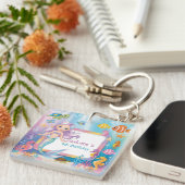 Schattigee Regenboog zeemeermin vis schildpad ster Sleutelhanger (Voorkant Rechts)