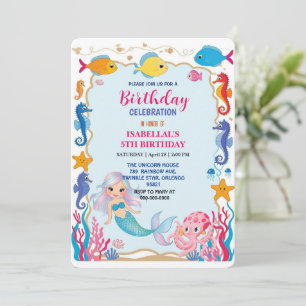 Schattigee regenboog zeemeermin zeepaardje octopus save the date