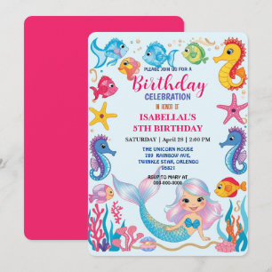 Schattigee regenboog zeemeermin zeepaardster vis v save the date