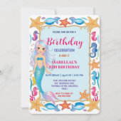 Schattigee regenboog zeemeermin zeepaardster vis v save the date (Voorkant)