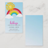 SCHATTIGEE REGENBOOG + ZON LOGO kleurrijke heldere Visitekaartje (Voorkant / Achterkant)