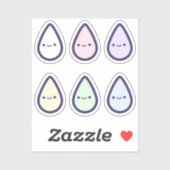 Schattigee regenboogbloeddruppelperiode sticker (Vel)