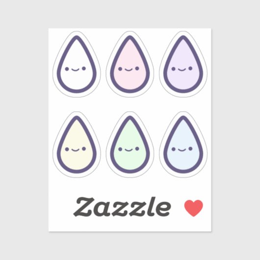 Schattigee regenboogbloeddruppelperiode sticker (Vel)