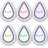 Schattigee regenboogbloeddruppelperiode sticker (Voorkant)