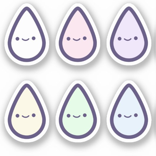 Schattigee regenboogbloeddruppelperiode sticker (Voorkant)