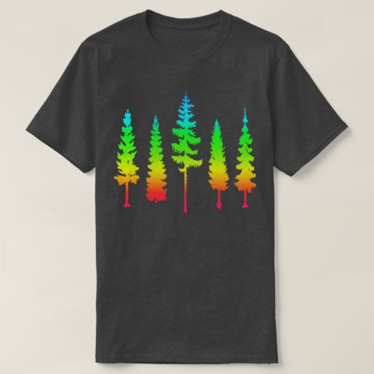 Schattigee regenboogbomen t-shirt (Design voorkant)