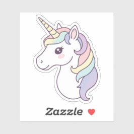 Schattigee regenbooggradiënt eenhoorn sticker