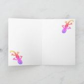 Schattigee regenbooghagedis Gecko Happy Birthday Kaart (Binnen)