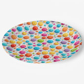 Schattigee regenboogkleuren Polka Dots Pattern Papieren Bordje (Gekanteld)