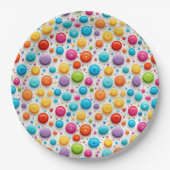 Schattigee regenboogkleuren Polka Dots Pattern Papieren Bordje (Voorkant)
