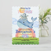 Schattigee regenboogoctopus Walvis 2e verjaardagsf Save The Date (Staand voorkant)