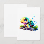 Schattigee regenboogschildpad bedankkaart (Voorkant / Achterkant)