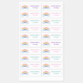 Schattigee regenboogschoolkleding labels (Vel)