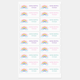 Schattigee regenboogschoolkleding labels