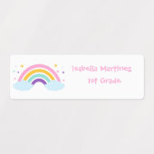 Schattigee regenboogschoolkleding labels (Design 2)