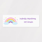 Schattigee regenboogschoolkleding labels (Design 1)