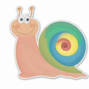 Schattigee regenboogslak vinyl sticker