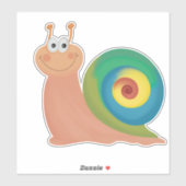 Schattigee regenboogslak vinyl sticker (Vel)