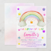 Schattigee regenboogster meisjesverjaardag kaart (Voorkant / Achterkant)