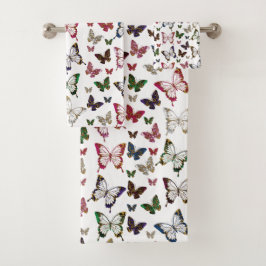 Schattigee regenboogveer Butterfly Design Bad Handdoek