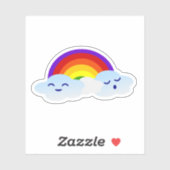 Schattigee regenboogwolk – Kawaii Sticker (Vel)