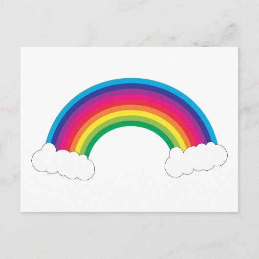 Schattigee regenboogwolken briefkaart (Voorkant)