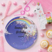 Schattigee regenboogwolken Verjaardag: pas uw fees Papieren Bordje (Feest)