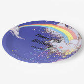 Schattigee regenboogwolken Verjaardag: pas uw fees Papieren Bordje (Gekanteld)