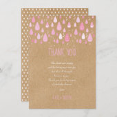 Schattigee regendruppels Baby shower dank je gedic Bedankkaart (Voorkant / Achterkant)