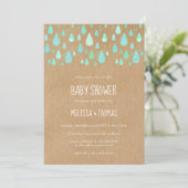 Schattigee regendruppels koppels Baby shower / spr Kaart (Staand voorkant)