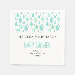 Schattigee regendruppels koppels Baby shower / spr Servet