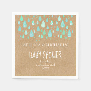 Schattigee regendruppels Koppels Baby shower/Stroo Servet