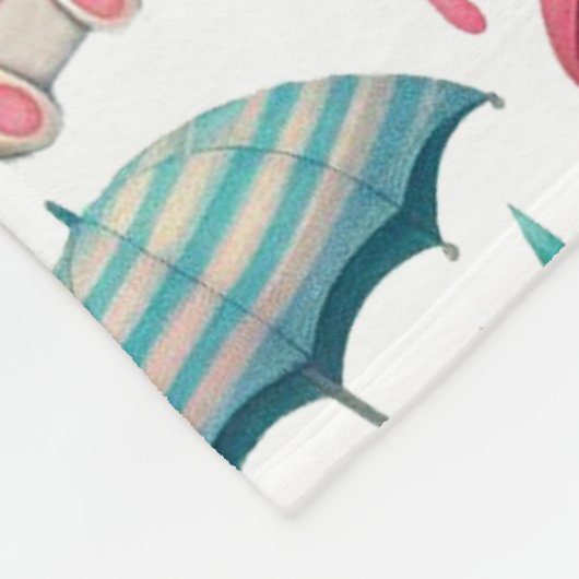 Schattigee regenhonden en katten met paraplu’s fleece deken (Hoek)