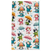 Schattigee regenhonden en katten met paraplu’s klein cadeauzakje (Voorkant)