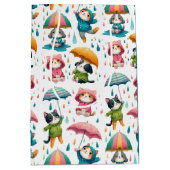 Schattigee regenhonden en katten met paraplu’s medium cadeauzakje (Voorkant)