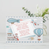 Schattigee Reizen Thema Baby Boy Douche Luier Raff Kaart (Staand voorkant)