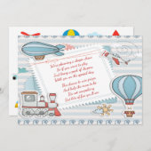 Schattigee Reizen Thema Baby Boy Douche Luier Raff Kaart (Voorkant / Achterkant)