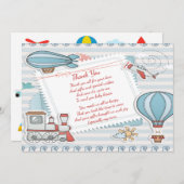 Schattigee reizen thema Baby Boy Shower Dank u Bedankkaart (Voorkant / Achterkant)