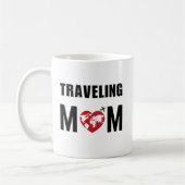 Schattigee reizende moeder, Wereldkaart & vliegtui Koffiemok (Links)