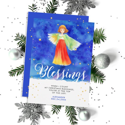 Schattigee Religieuze Kleurrijke Engel Zegeningen Kaart