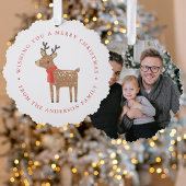 Schattigee Rendier Fotovakantie Ornament Kaart