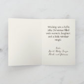 Schattigee rendier retro kerst Kaart (Binnen)