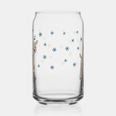 Schattigee Rendier Snowflakes Tekening Naam Kerst Blikvorm Glas (Links)