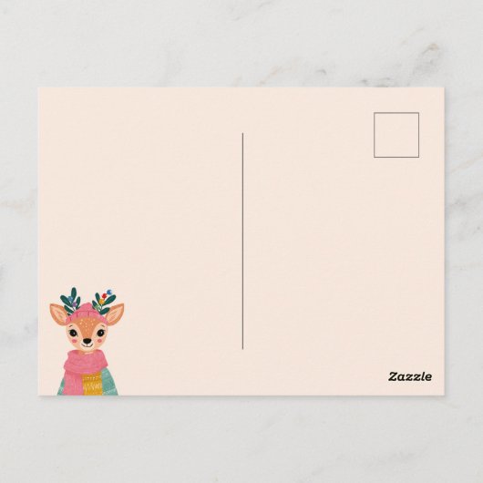 Schattigee rendier Waterverf grillige kerst Briefkaart (Achterkant)