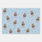 Schattigee rendieren aangepaste foto Lijst blauw Inpakpapier Vel (Voorkant 2)