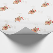 Schattigee rendieren cartoon cadeaupapier (Hoek)